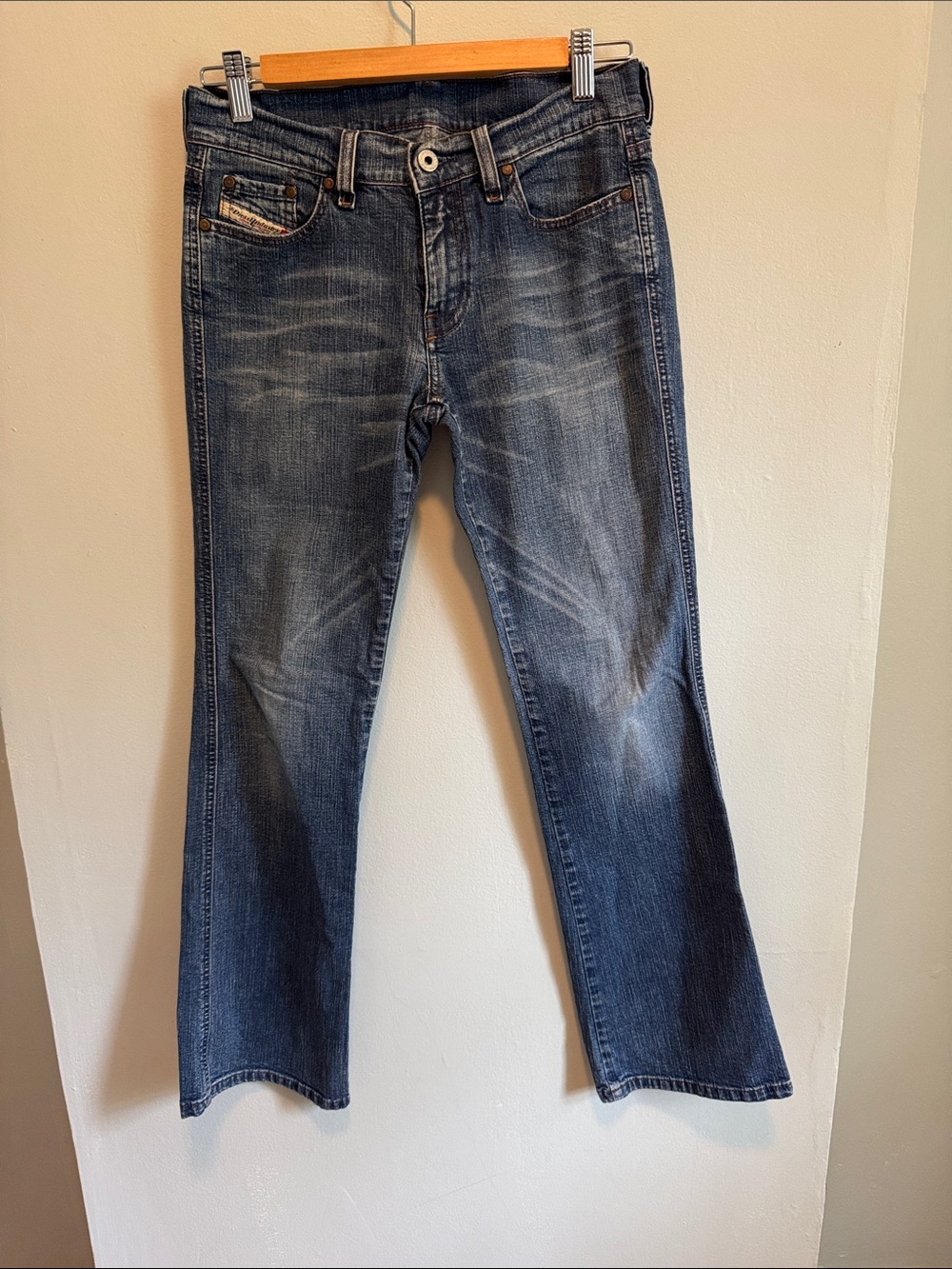 Diesel Women's Faded Blue Flare Jeans